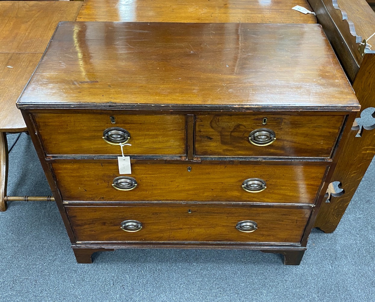 A small George IV mahogany chest, width 90cm, depth 46cm, height 83cm